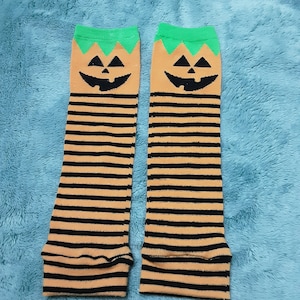 Halloween Leg Warmers. Pumpkin, jack-o-lantern Leg Warmers. 11 inches. Ready to ship.
