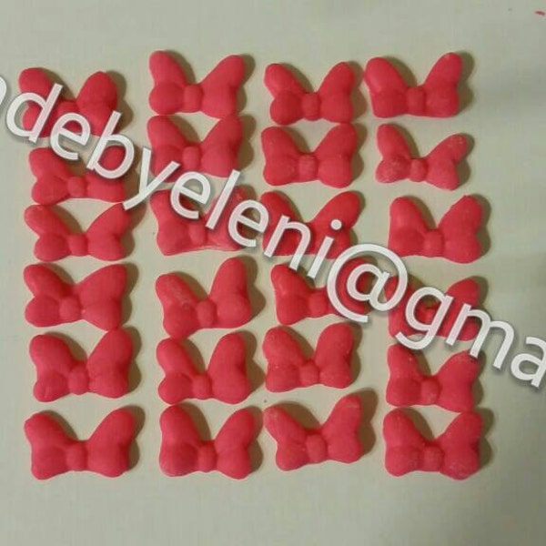 Fondant bows 2 dozen OR bow and circle ear set any color - completely edible