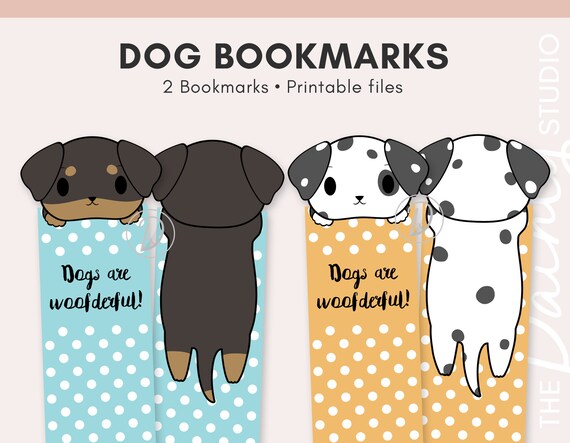 Dog bookmarks kawaii Funny gift for dog and book lover | Etsy