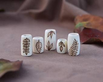 Leaflove - 5 dread bead set, made to order, handmade with love - dreadlock beads, hair beads, dread jewelry, dread accessory, dreads