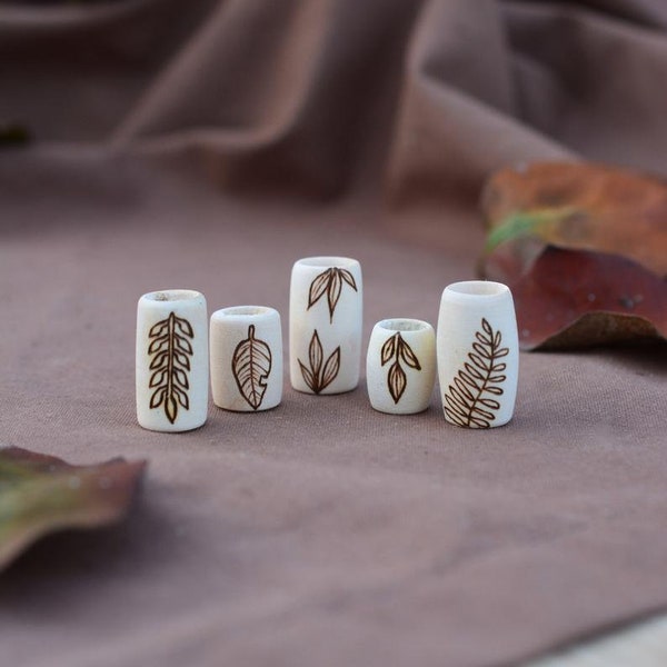 Leaflove - 5 dread bead set, made to order, handmade with love - dreadlock beads, hair beads, dread jewelry, dread accessory, dreads