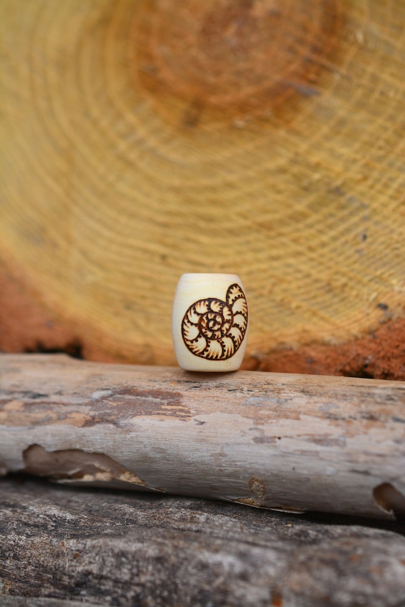 bead Spiral into Growth wooden beads hair beads dreadlock beads handmade with love