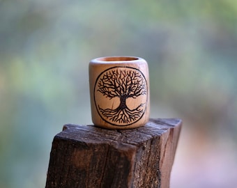 Made to order - Big mama - 1 super large bead for dreadlocks, approx 2.6/2.8 cm diameter - engraved with tree of life -Yggdrasil