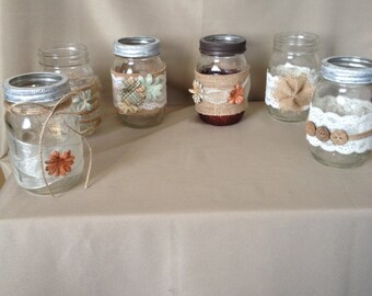 decorated mason jars etsy