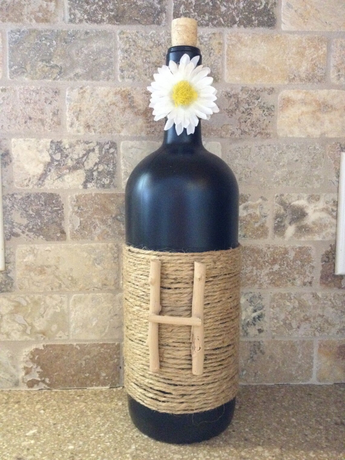 HOME Wine Bottle Decor Home Decor Wine Bottles Shabby Chic Etsy