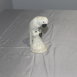 Czech Luster Pottery Parrot on Stump Red Dime Mark Czechoslovakia Bird