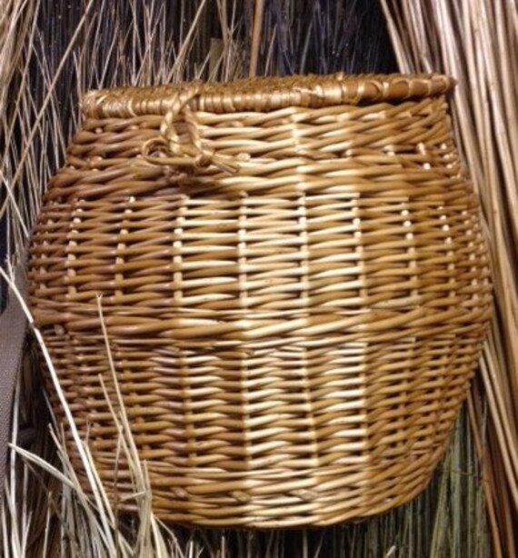 Handmade Willow Fly Fishing Creel Shoulder Basket Etsy