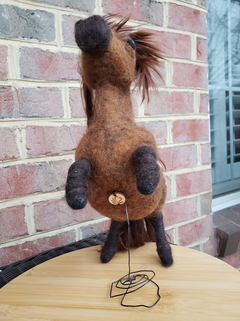 Custom Order for YOU Appaloosa Pony Sculpture, Whimsical, Semi Pose-able Handmade, Felted Animal, Needle Felted Pony, Horse image 7