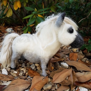 Custom Order for YOU! Wild Fat Pony Sculpture, Dapple Gray Pony, Felted Animals, Needle Felted Ponies, Handmade, Whimsical, Horse