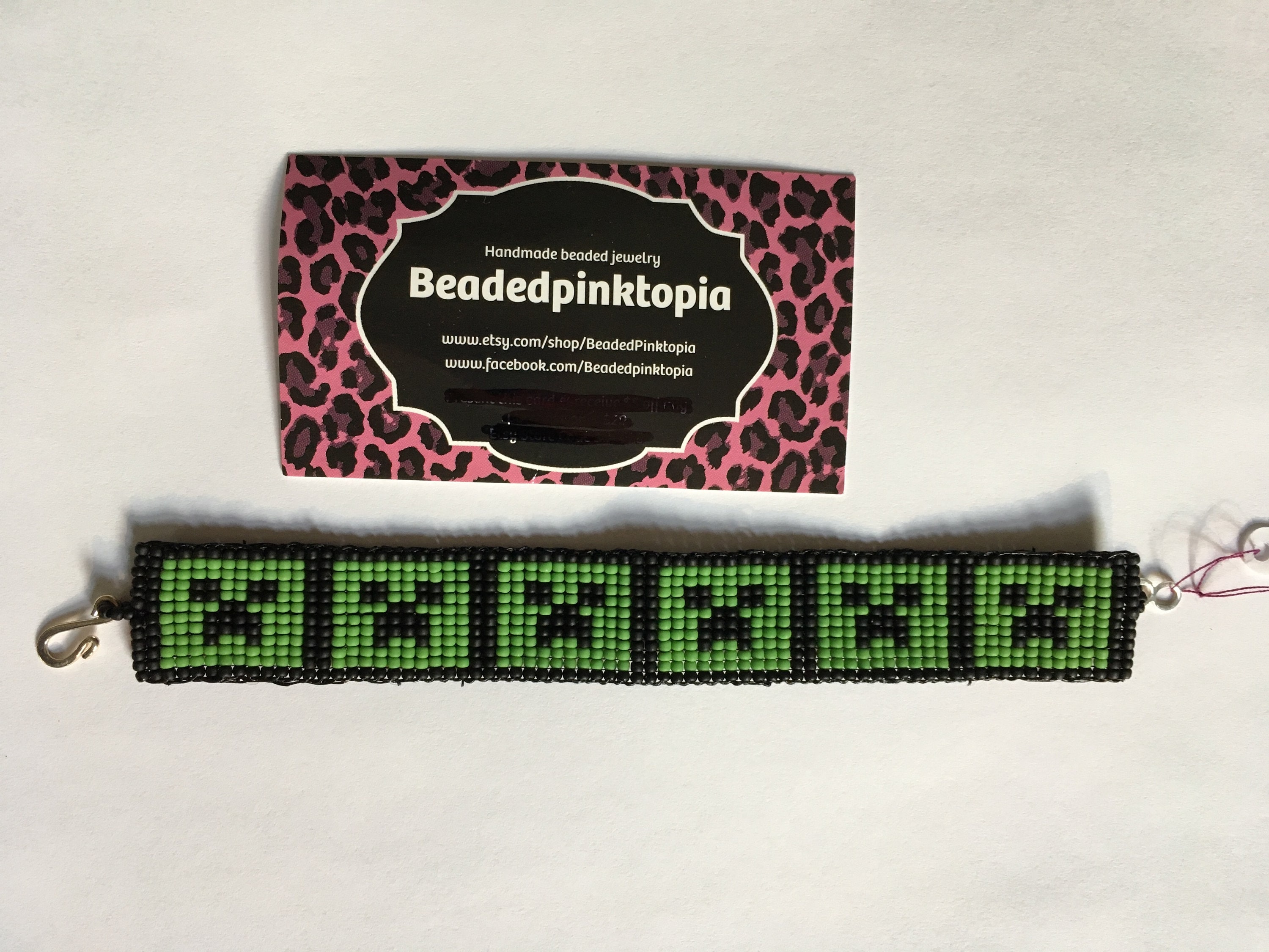 Handmade Minecraft Creeper beaded bracelet. Beaded jewelry. Etsy