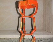 Dollhouse Miniatures Old Orange metal Plant Stand 3 quot