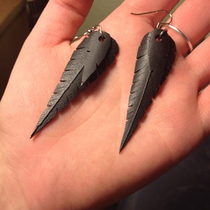 Rubber Feather Earrings- Made from Recycled Bicycle Inner Tubes