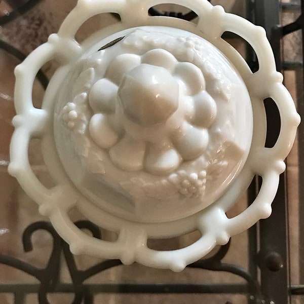 Westmoreland Milk Glass Grape Pattern Etsy