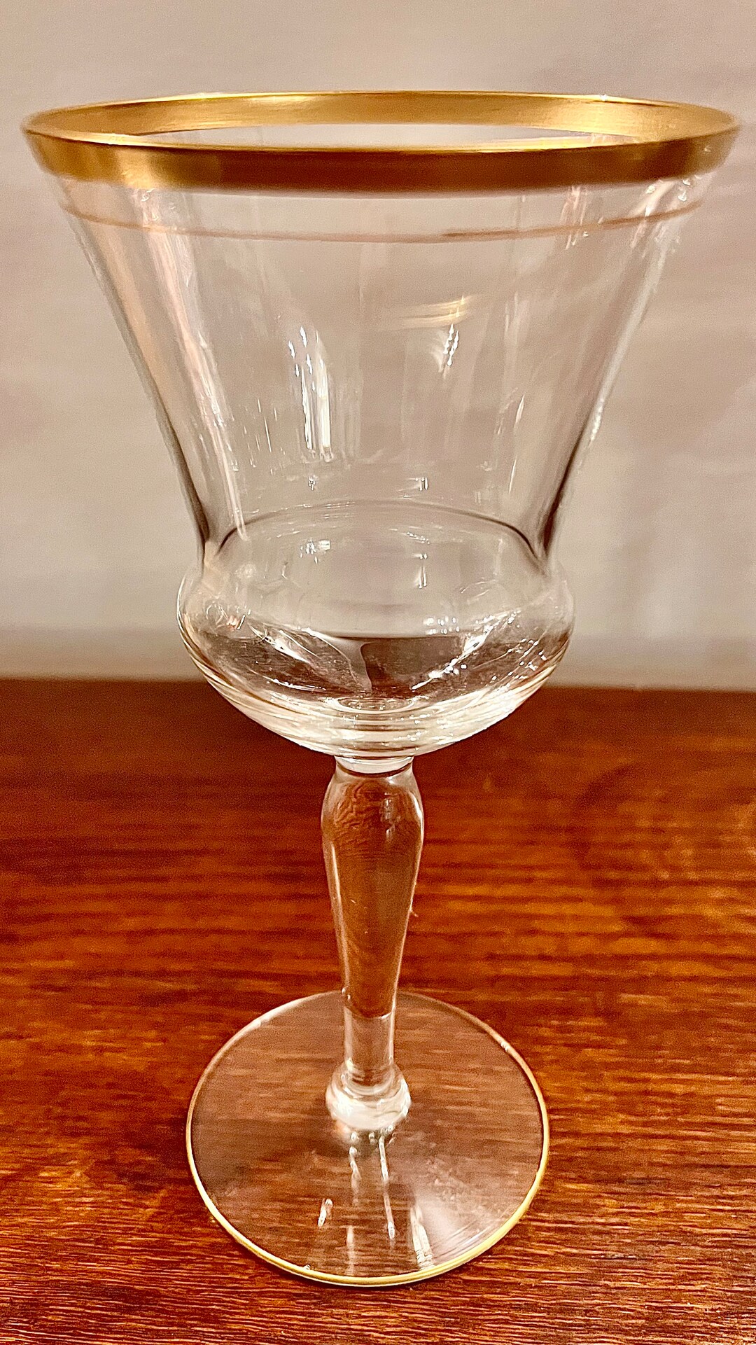 Italian Hand Blown Wine Glasses Set of 6 With a Gold Rim. Etsy