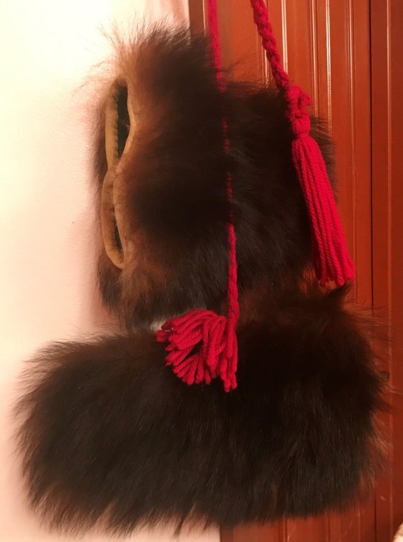 Mittens, Authentic Black Bear FUR Mittens made by 