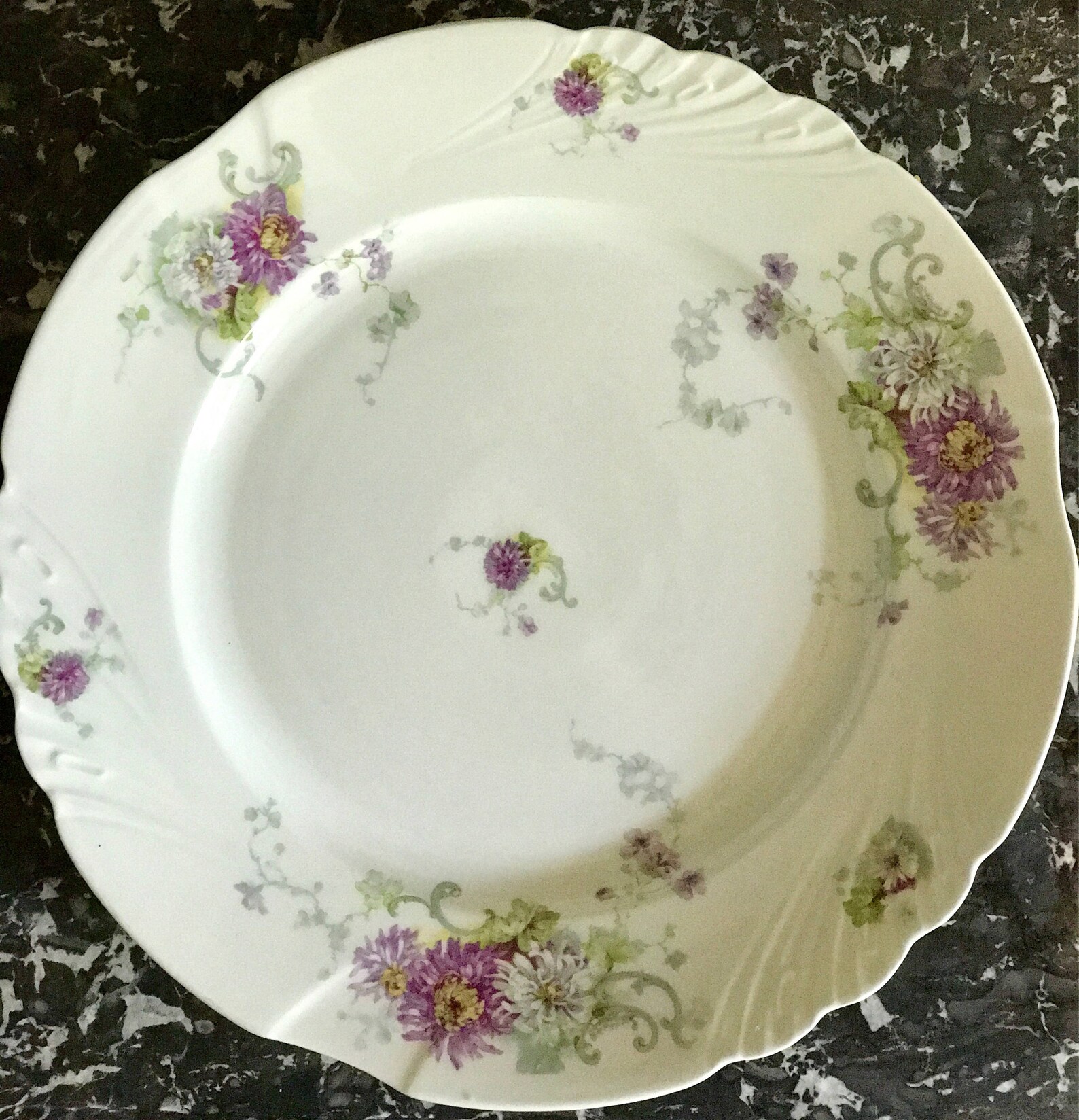 LIMOGES Platter Antique French Limoges Porcelain Platter, Large Round