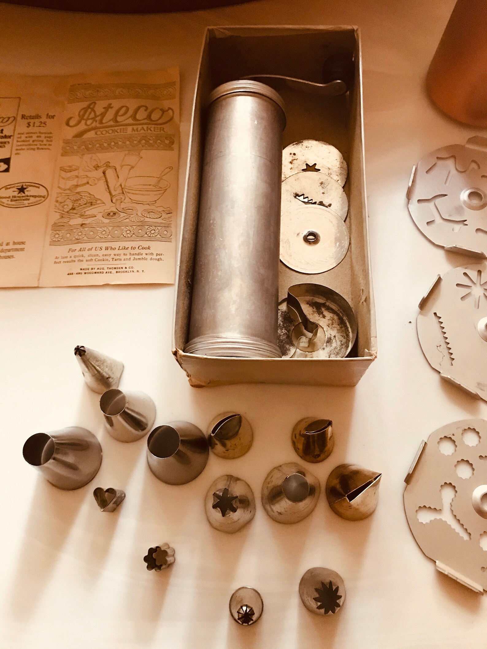 Cookie Presses for Making Holiday Cookies One is for the Pastry Dough