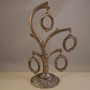 Vintage silver nickel frames,miniature,tree figure