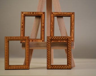 Dollhouse,wooden frames,miniature handmade, items 1/12 ..1/6 scale 4 pcs,4 different styles