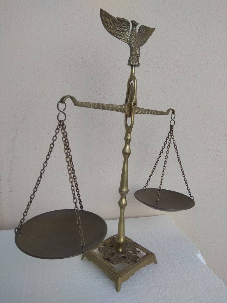 Vintage Large Brass Libra scale About 13 Inches High.. Eagle - Etsy ...