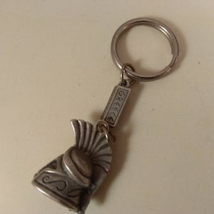 Vintage metal silver tone,key ring,keychain,ancient greek helmet