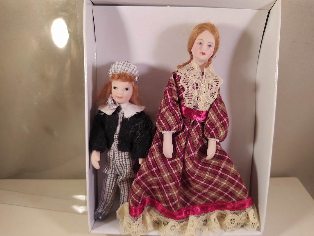 Vintage Dollhouse Dolls miniature 1/12 Lot of 2 Etsy