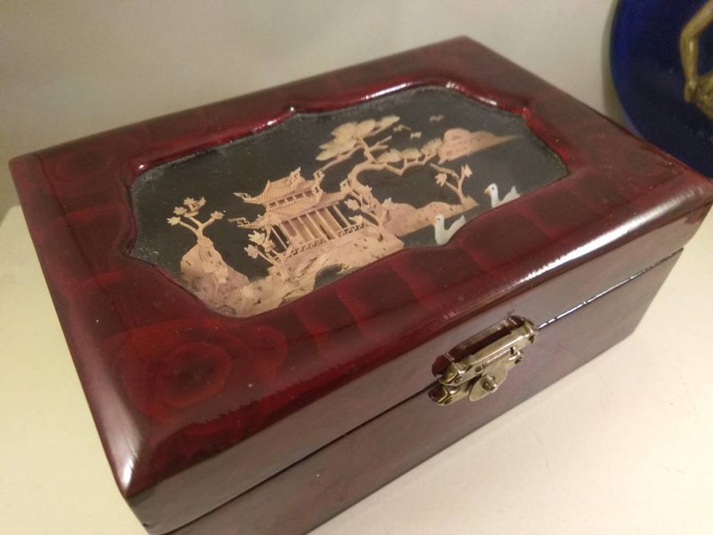 Vintage Chinese Wooden Cork Jewelry Box as Found Etsy