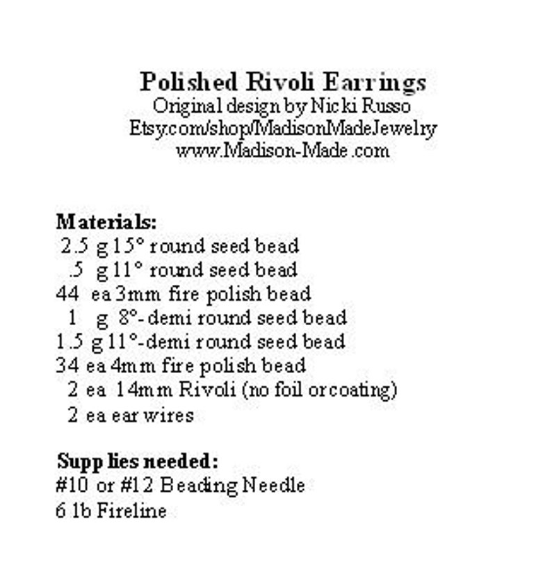 Polished Rivoli Earrings, PDF beading tutorial, beadweaving pattern, beadwoven, rivoli, seed beads, How to tutorial, Advanced beginner, demi image 8