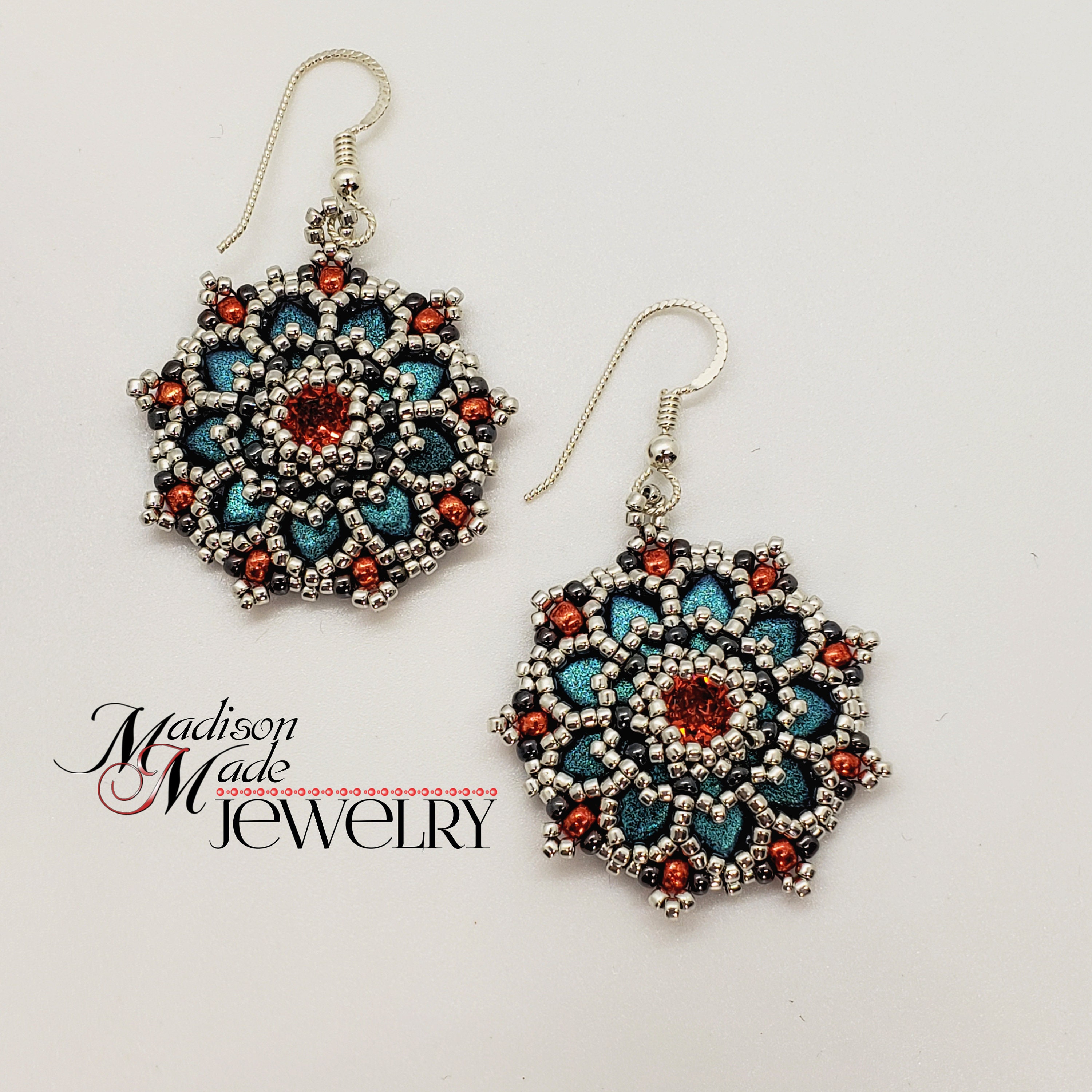 Trinket Earrings, PDF Beading Tutorial, Beadweaving Pattern, Beadwoven ...