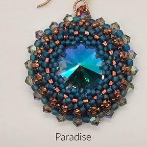 BEADS ONLY, Stardust Earrings kit, beadweaving pattern, beadwoven, rivoli, seed beads, bicone, no slip ear wire Paradise