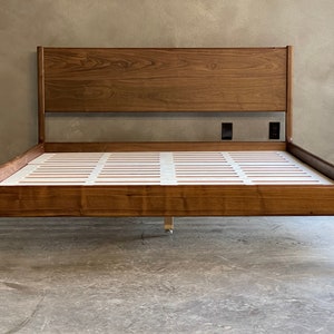 Walnut Platform Bed // June Platform Bed // Mid Century Bed Frame