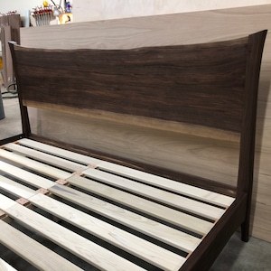 Black Walnut Platform Bed Mid Century Modern Live Edge Bed Frame image 10