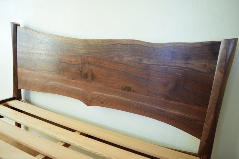 Black Walnut Platform Bed Mid Century Modern Live Edge Bed Frame image 3