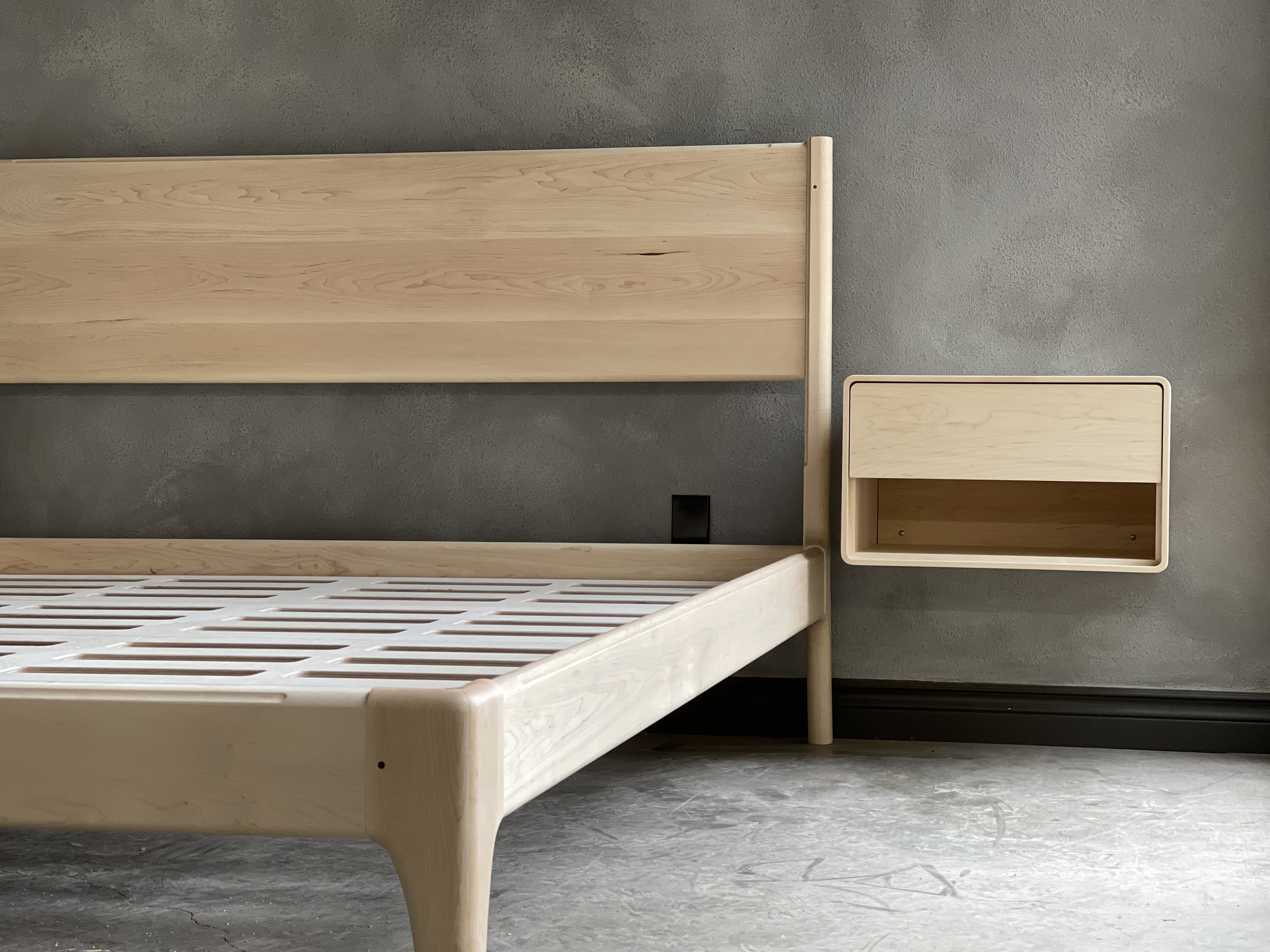 June Platform Bed In Maple — Boundary Fog Furniture