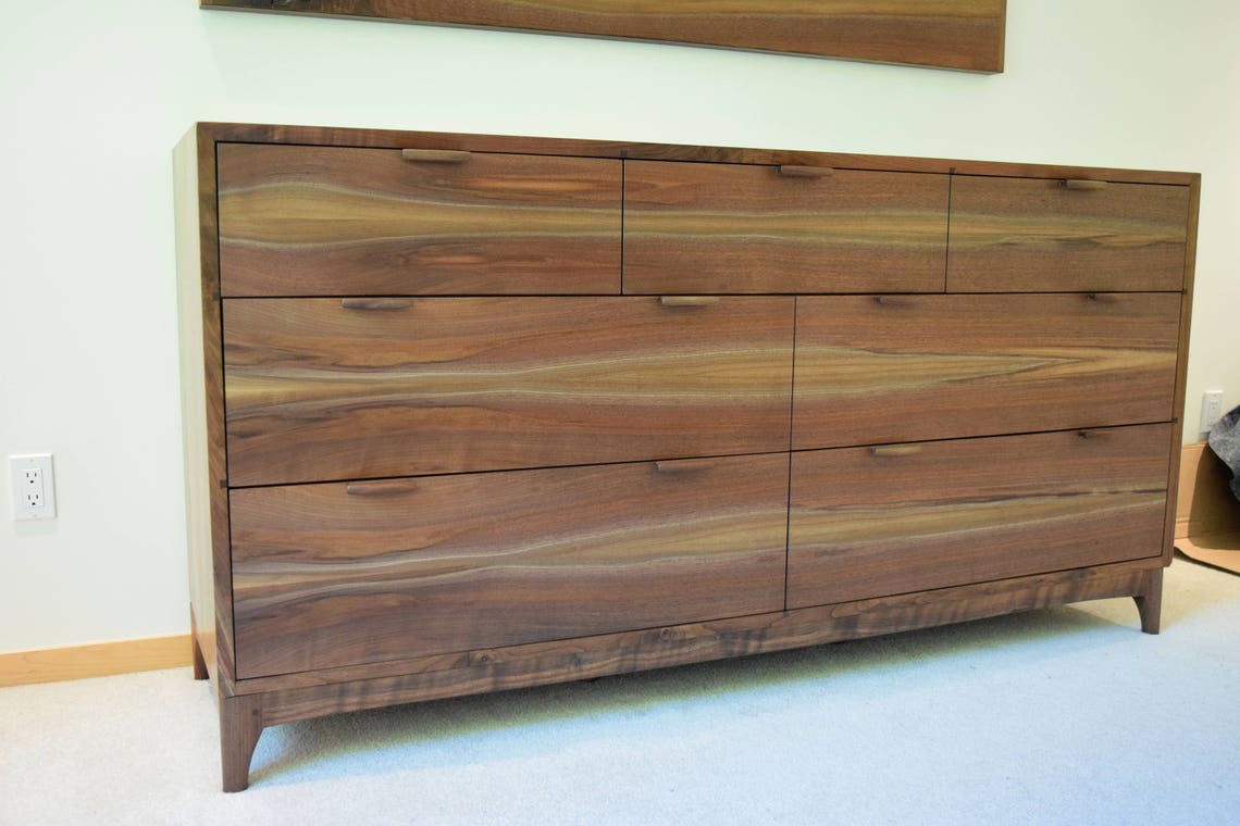 Black Walnut Dresser Mid Century Modern Etsy
