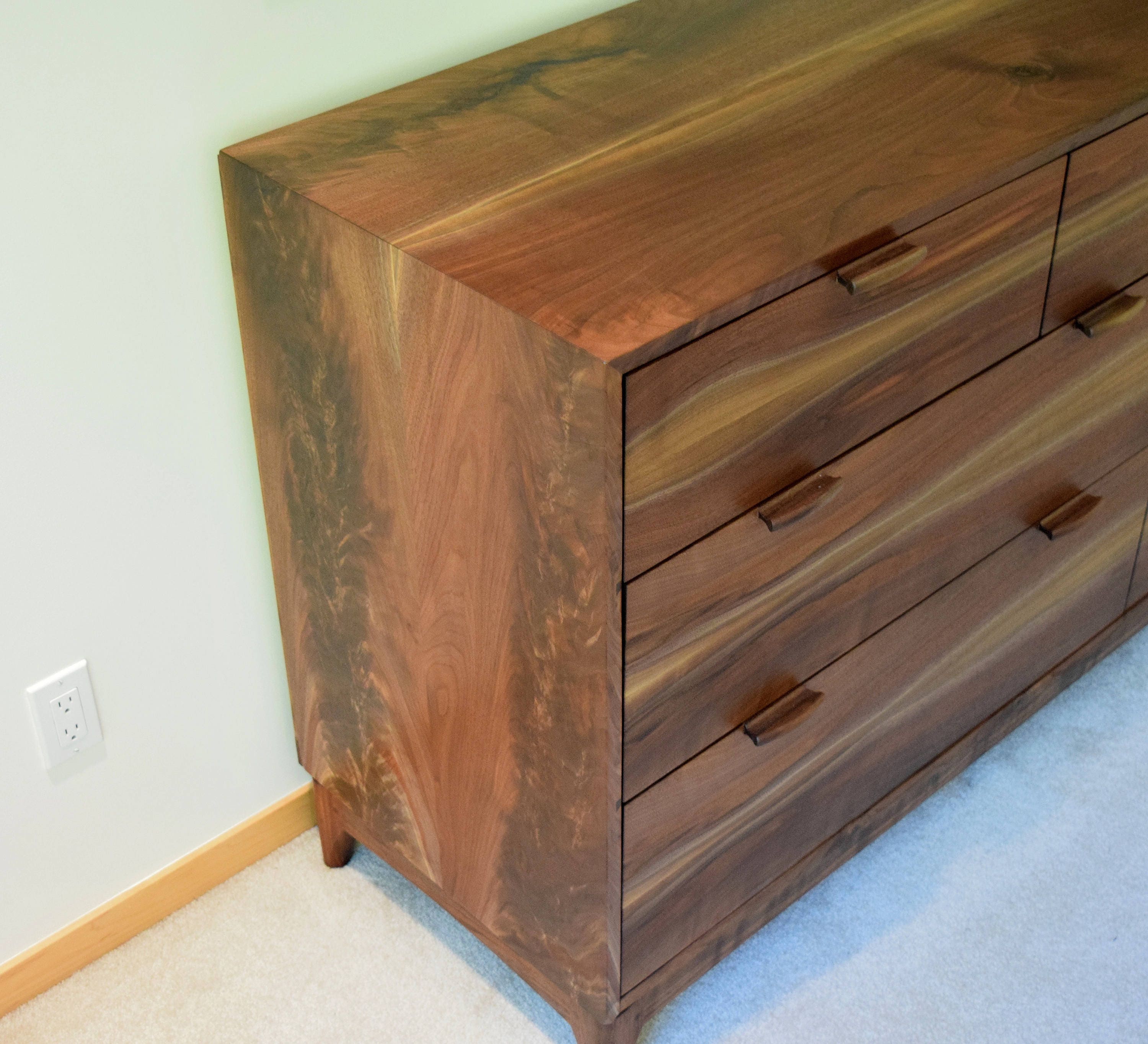 Black Walnut Dresser Mid Century Modern Etsy