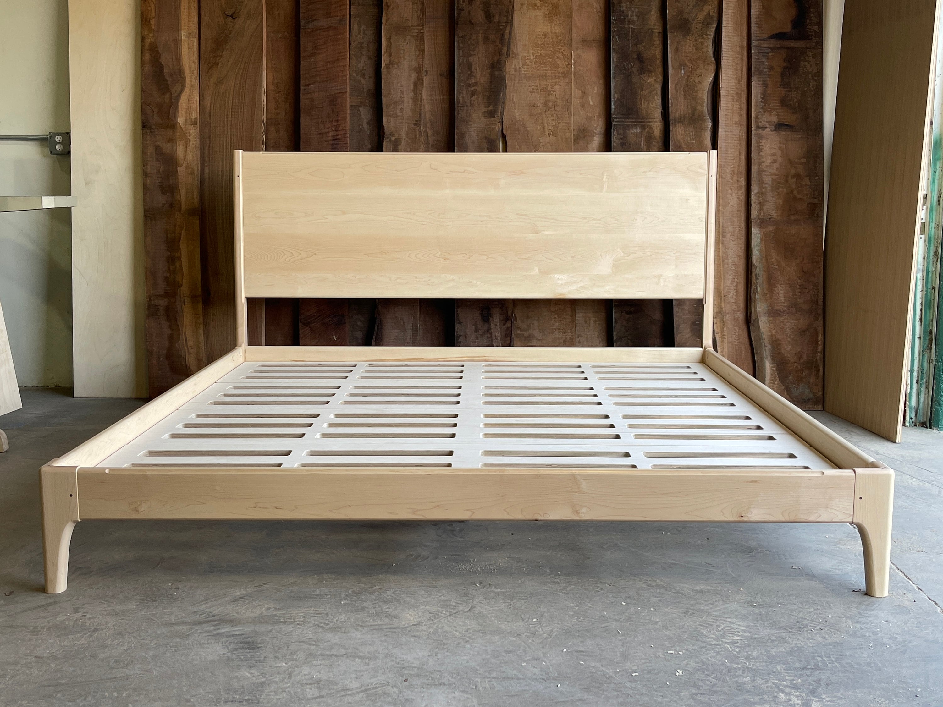 Tall Headboard platform Bed // June Platform Bed // Maple Bed Frame
