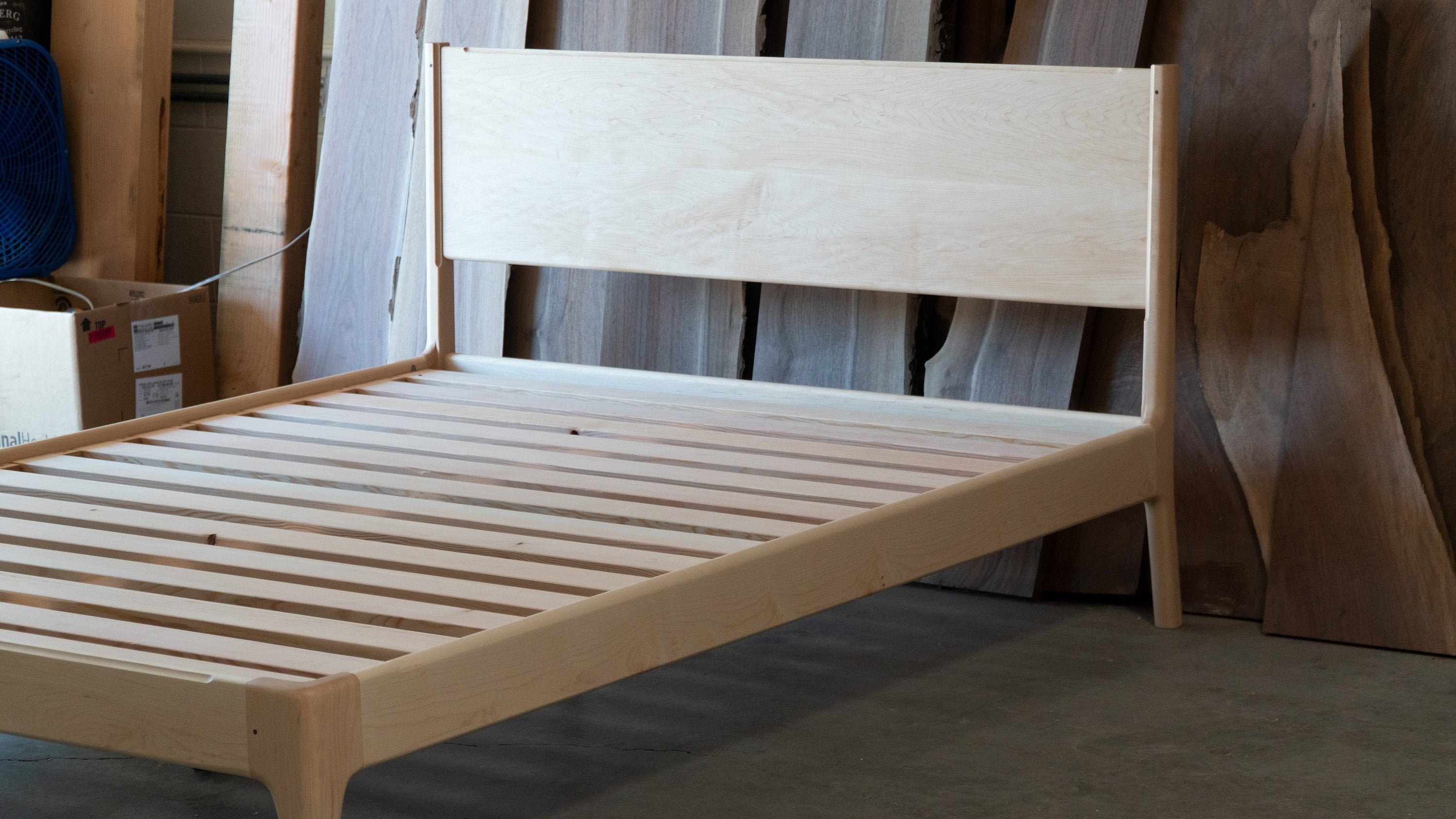 June Platform Bed In Maple — Boundary Fog Furniture