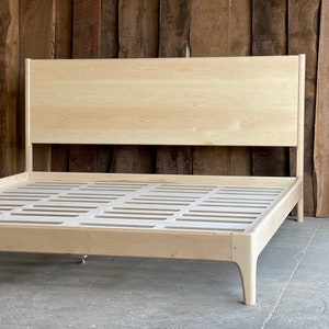 Tall Headboard platform Bed // June Platform Bed // Maple Bed Frame // Walnut Bed Frame