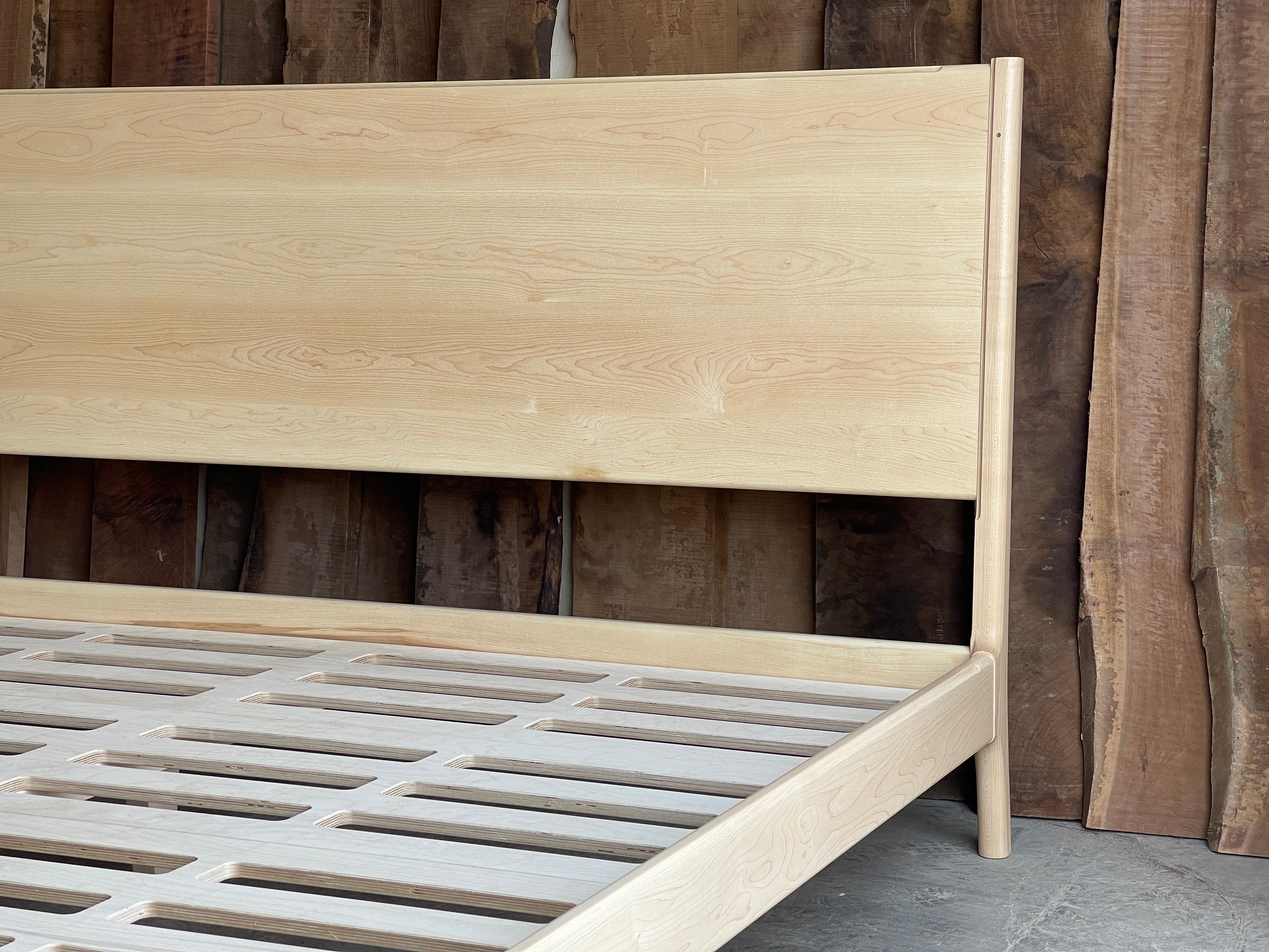 Tall Headboard platform Bed // June Platform Bed // Maple Bed Frame