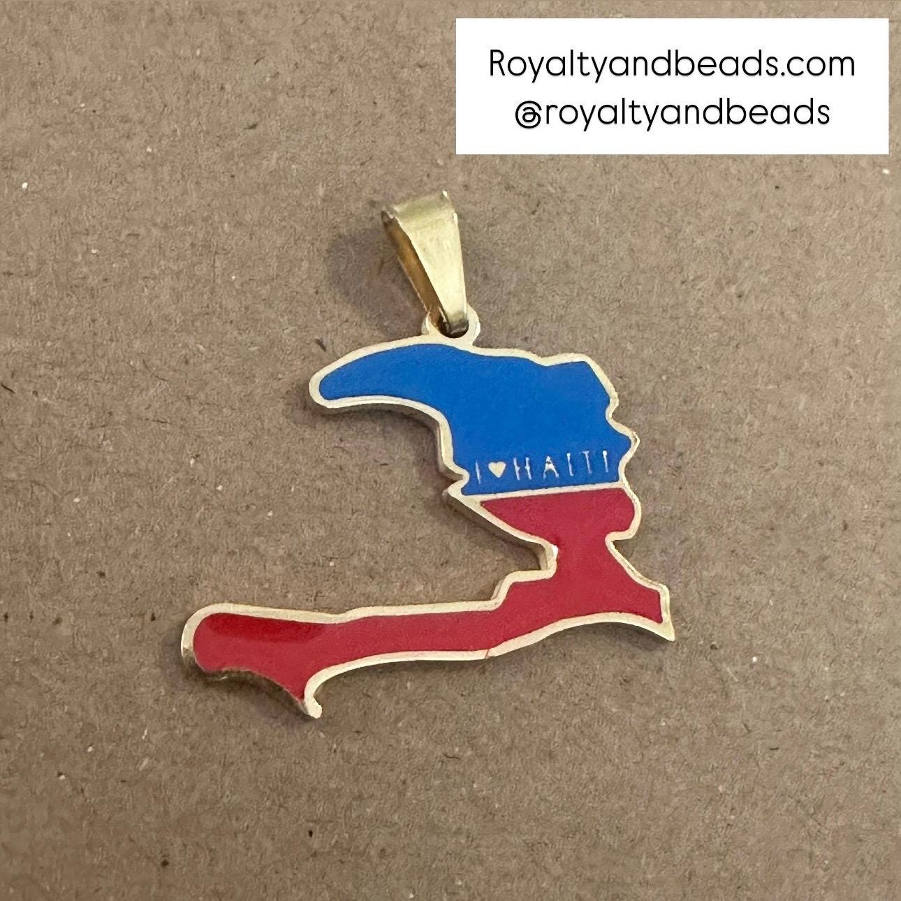 Stylysh Charms HAITI HAITIAN FLAG Photo Italian 9mm Link PC075 Fits Traditi