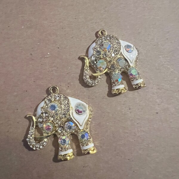 Gold Rhinestone elephant