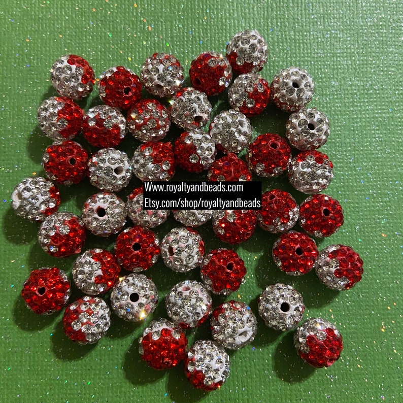 Red and White Beads Etsy