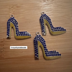 Blue heel shoe charms