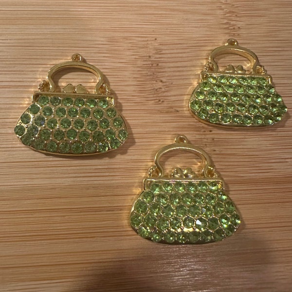3 green purse charms