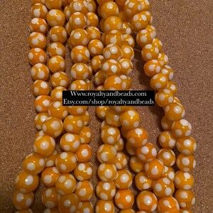 Orange polka dot beads