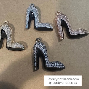 Black Pave Heel charms -