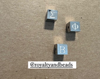 3 silver block charms
