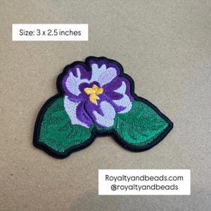 African Violet iron on patch