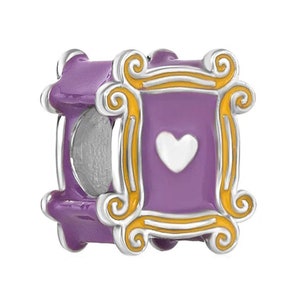 TV Program Friend's 'Purple Peep Hole' Bead in Sterling Silver S925 and Enamel, for European style Charm Bracelets, Anklets and Necklaces.